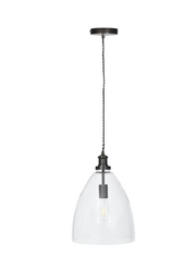 Hoxton Large Glass Bullet Pendant Light (Antique Bronze or Satin Nickel)